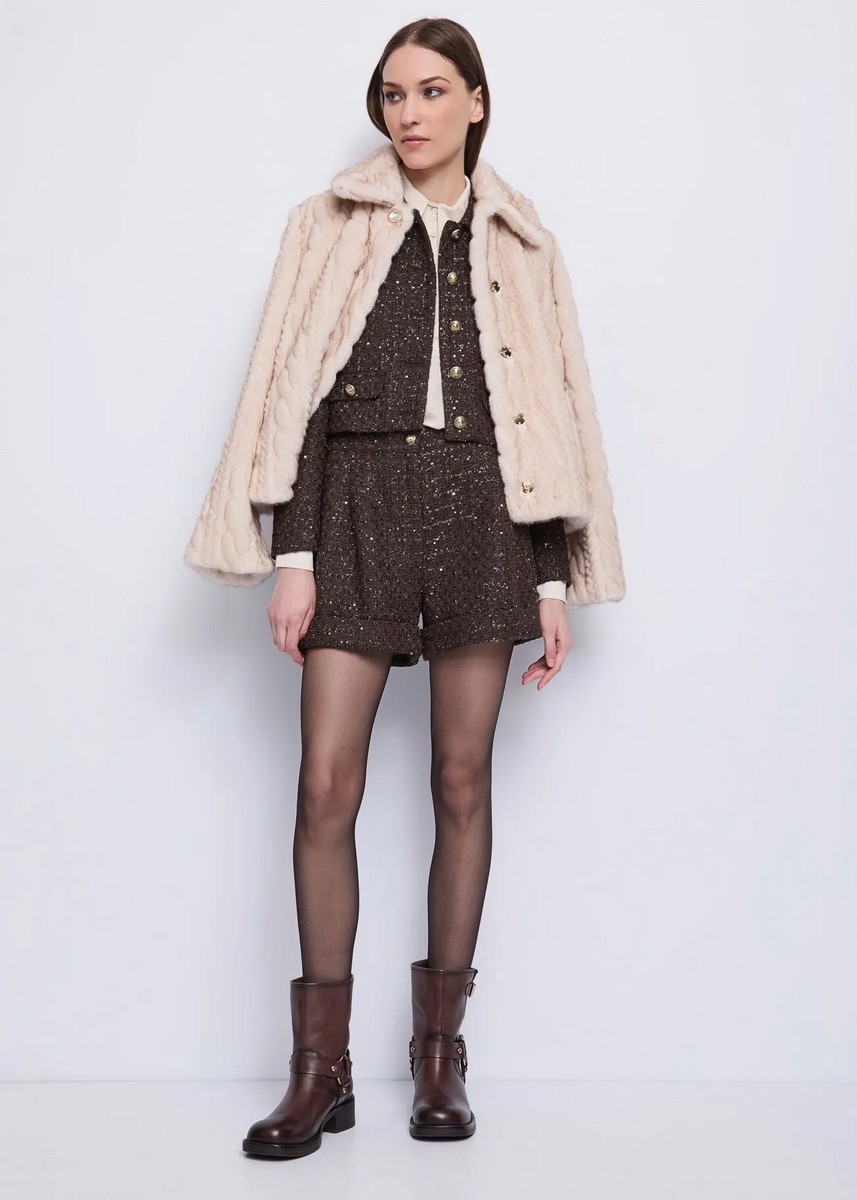 Gaudi Γυναικείο Σορτς Με Λεπτομέρειες Lurex Regular Fit φωτογραφία