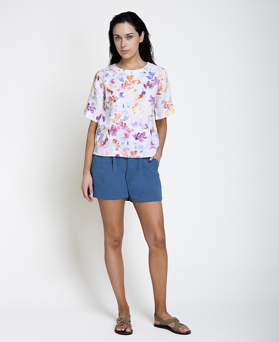 Luna Llena Γυναικείο Σορτς Μονόχρωμο Linen Blend Για Casual Καθημερινές Εμφανίσεις