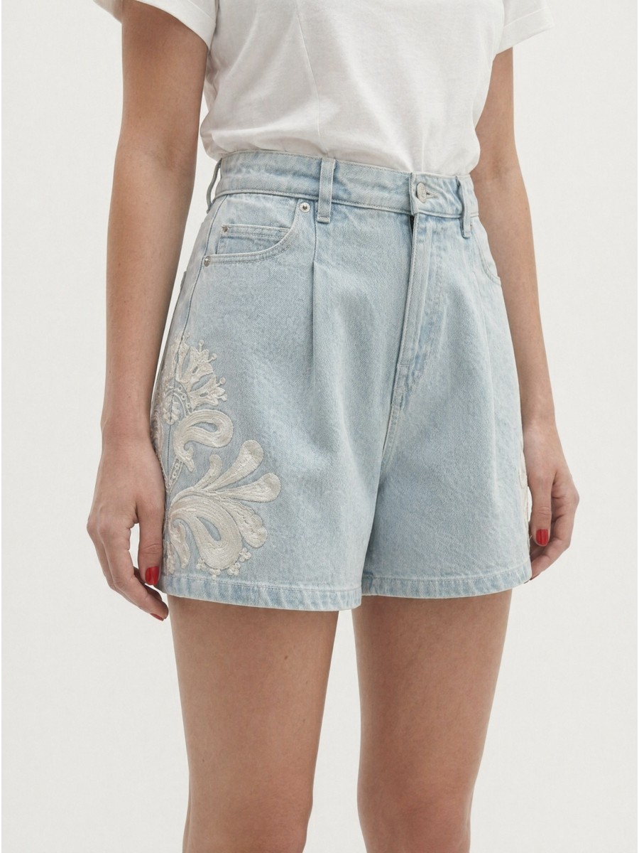 Berenice Γυναικείο Denim Shorts Με Πιέτες φωτογραφία