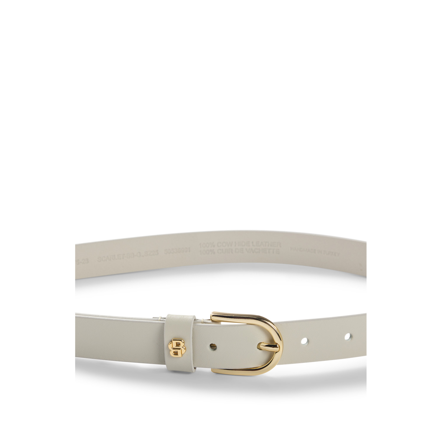 Boss Γυναικεία Δερμάτινη Ζώνη με Μεταλλικό Μονόγραμμα Double B και Χρυσή Λάμψη φωτογραφία