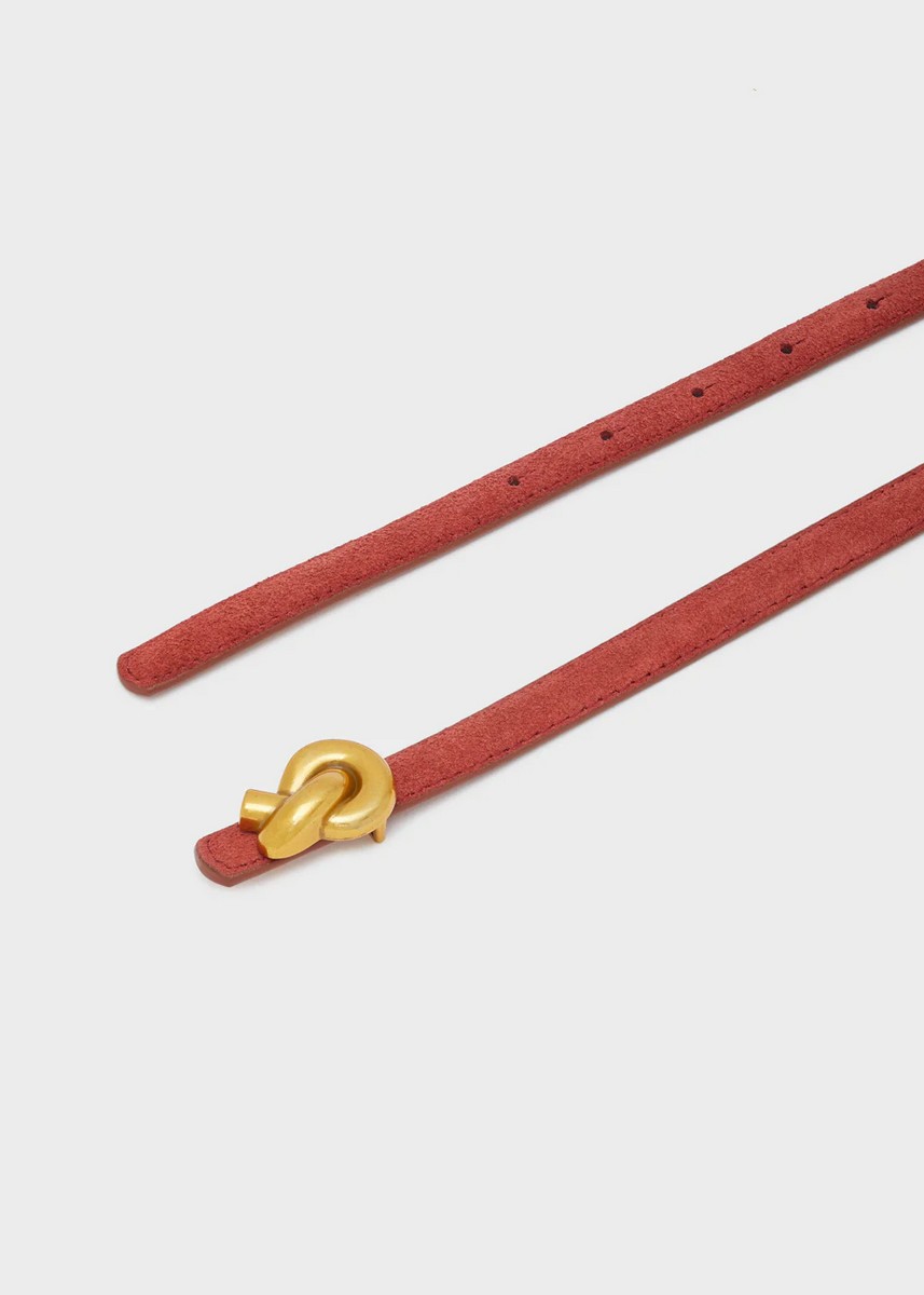 Nali Γυναικεία Δερμάτινη Ζώνη Λεπτή Stella σε Πορτοκαλί φωτογραφία