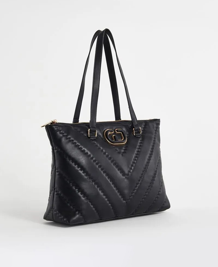 Gaudi Γυναικεία Καπιτονέ Τσάντα Shopper Μαύρη