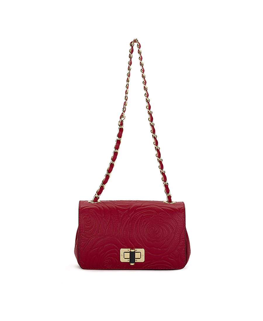 Massimo Braccialini Massimo Braccialini Γυναικεία Δερμάτινη Crossbody Τσάντα σε Κόκκινο