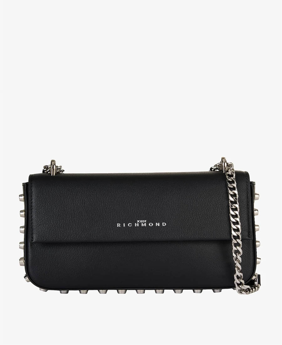 John Richmond Γυναικείο Τσαντάκι Ώμου με Λουράκι Αλυσίδας σε Μαύρο