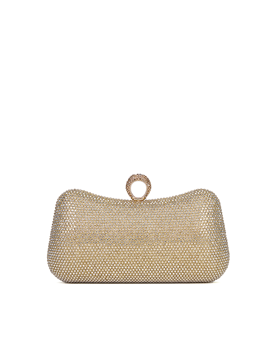 Lady Diva Γυναικείο Αμπιγιέ Τσαντάκι Clutch Χειρός/Ώμου με Strass & Μεταλλικές Λεπτομέρειες
