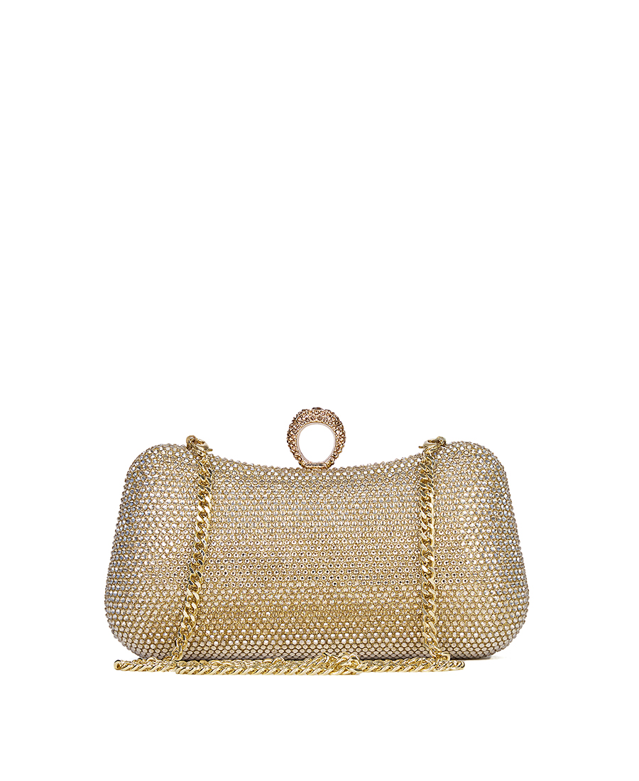 Γυναικείο Αμπιγιέ Τσαντάκι Clutch Χειρός/Ώμου με Strass & Μεταλλικές Λεπτομέρειες φωτογραφία