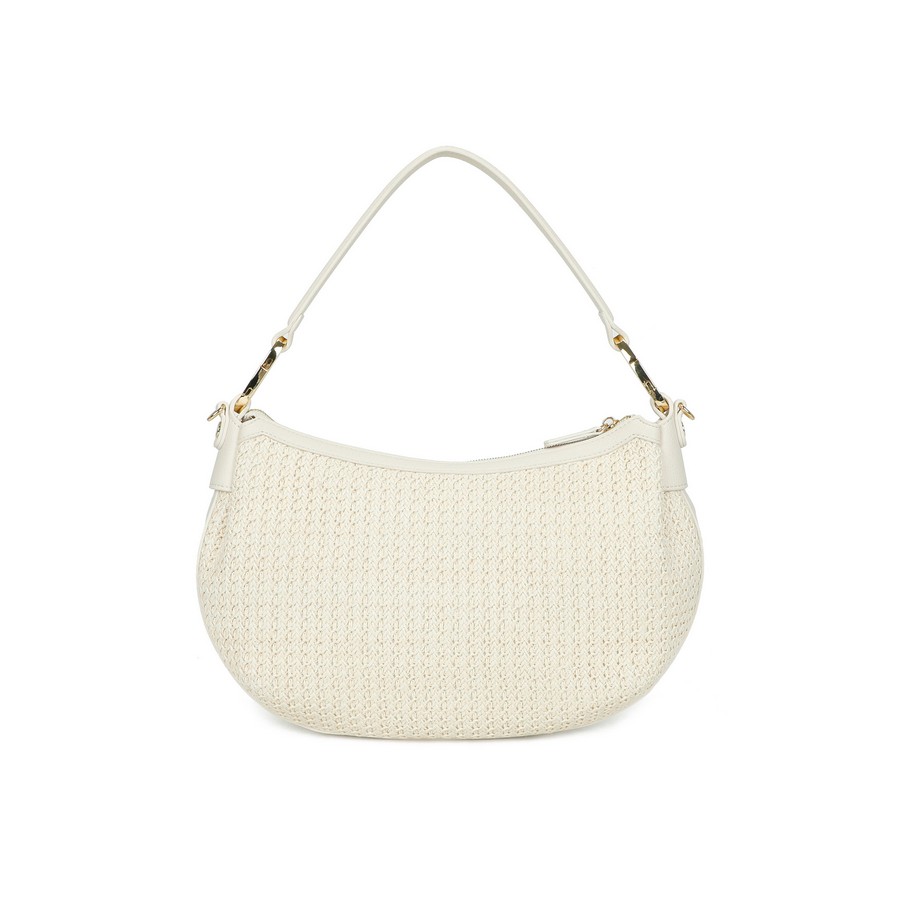 Braccialini Γυναικεία Τσάντα Λευκή Ψαθωτή Ραφία με Διπλά Χερούλια & Αποσπώμενο Λουράκι φωτογραφία