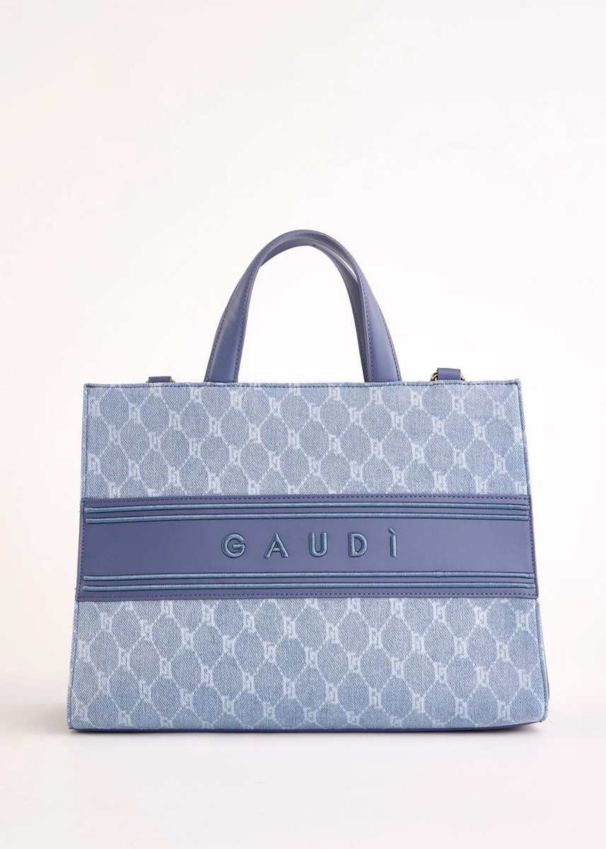 Gaudi Gaudi Γυναικεία Τσάντα Ώμου Τζιν Με Κέντημα Logo
