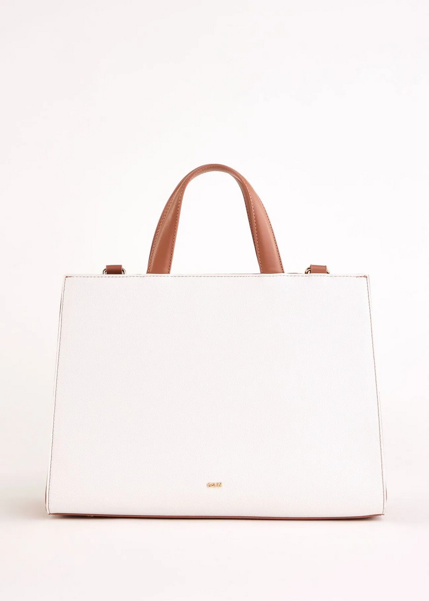 Gaudi Γυναικεία Τσάντα Ώμου Από Καμβά Και Οικολογικό Δέρμα Με Κεντημένο Logo φωτογραφία