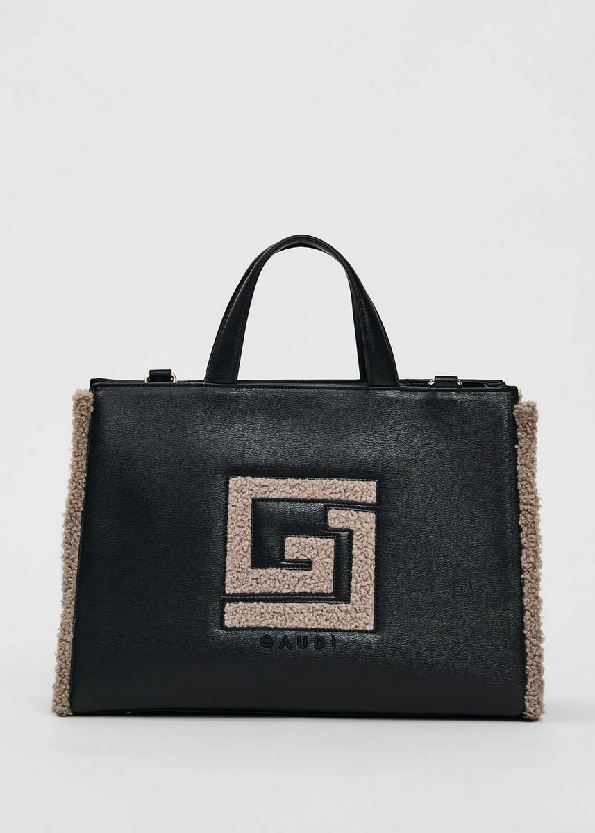 Gaudi Gaudi Γυναικεία Shopper Τσάντα Με Teddy Λεπτομέρειες Και Αποσπώμενο Λουράκι