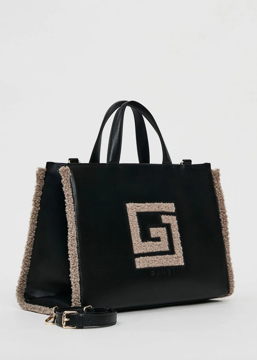 Gaudi Γυναικεία Shopper Τσάντα Με Teddy Λεπτομέρειες Και Αποσπώμενο Λουράκι φωτογραφία