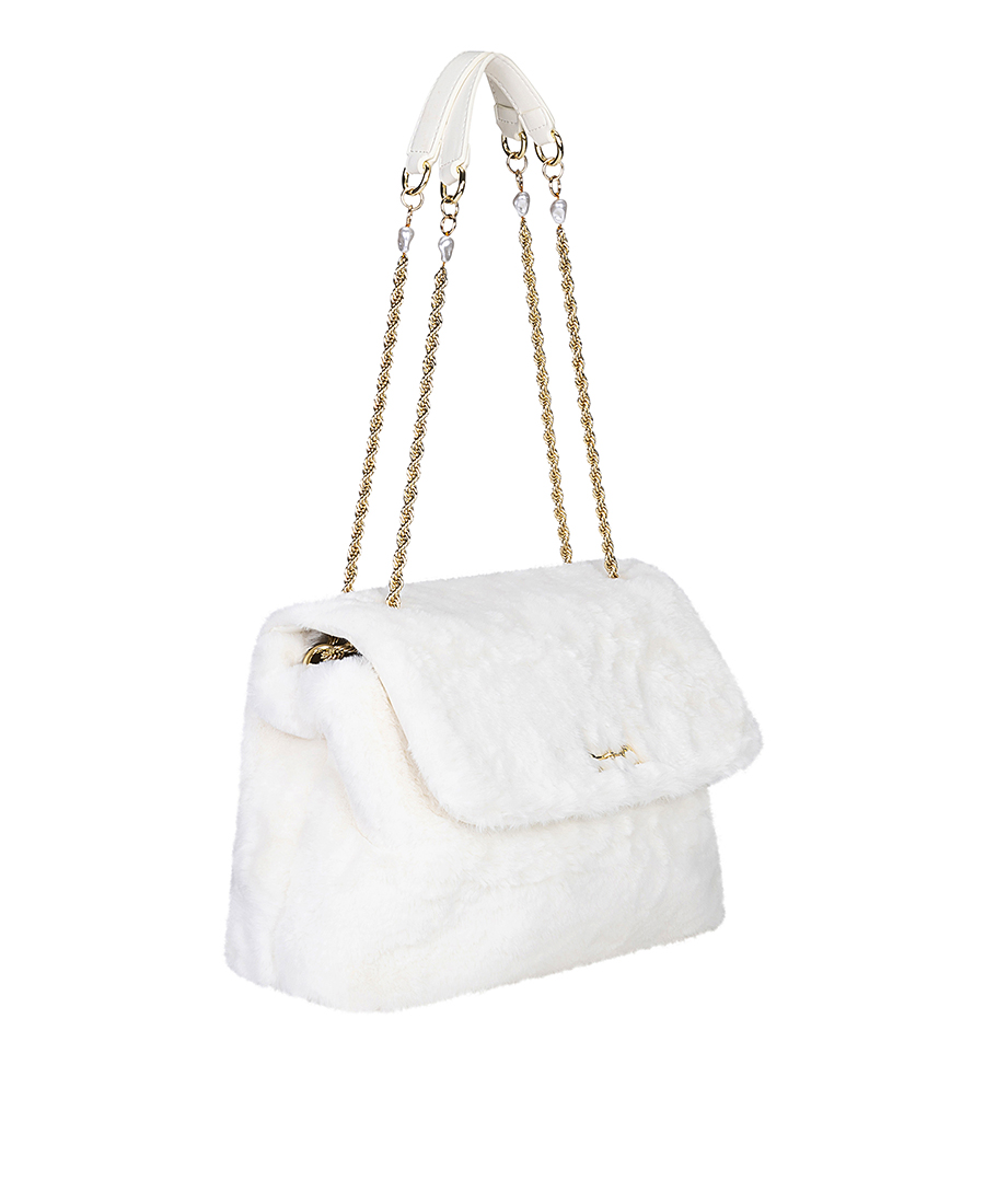 L’Atelier Du Sac Γυναικεία Τσάντα Ώμου Με Eco Fur Υφή Και Αλυσίδα φωτογραφία