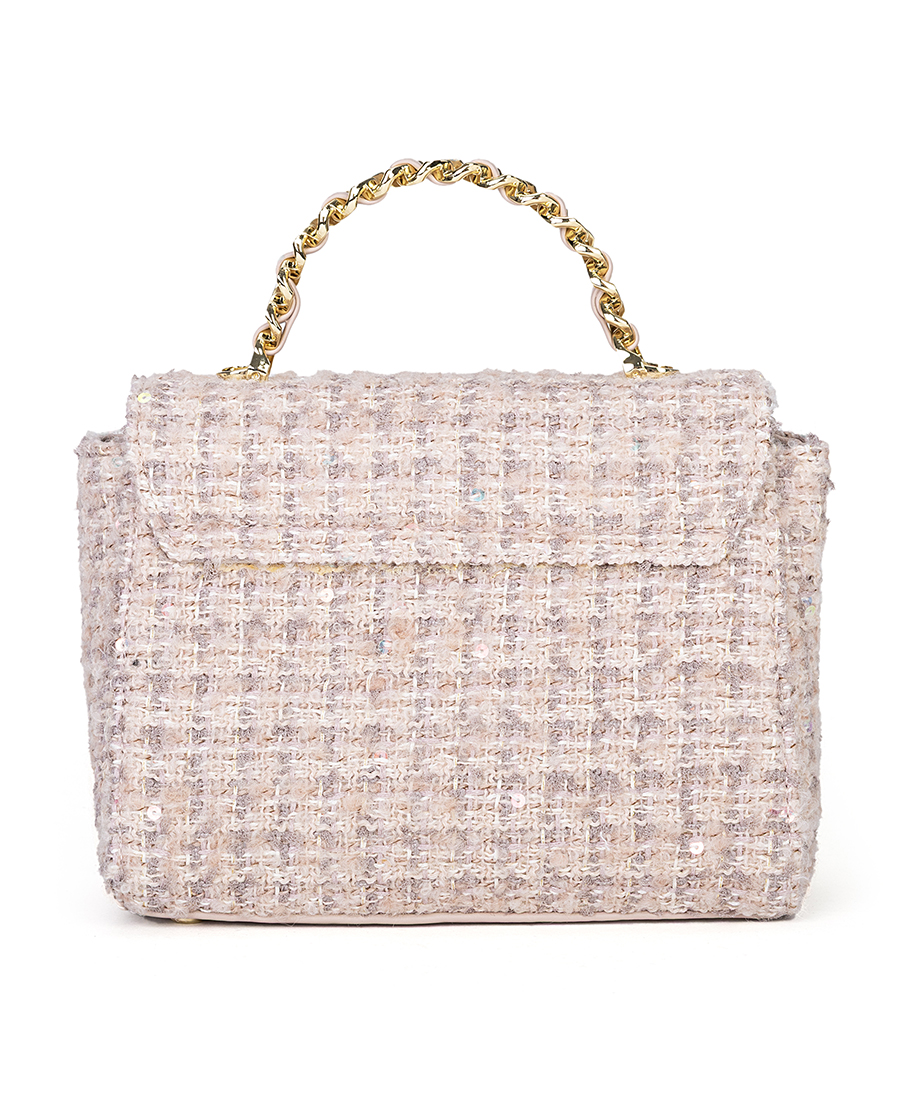 L’Atelier Du Sac Γυναικεία Τσάντα Χειρός Με Tweed Υφή Και Αλυσίδα φωτογραφία