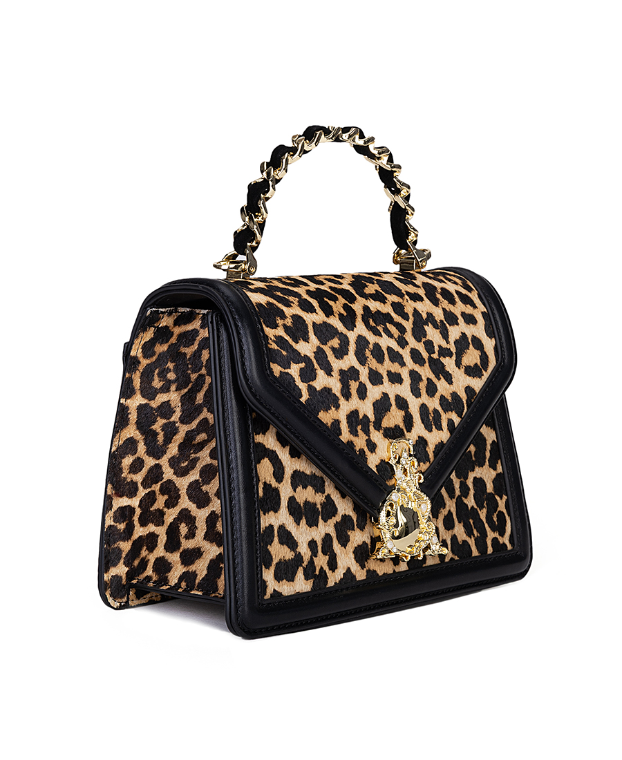 L’Atelier Du Sac Γυναικεία Τσάντα Χειρός Με Animal Print Και Κοσμηματικό Κούμπωμα φωτογραφία