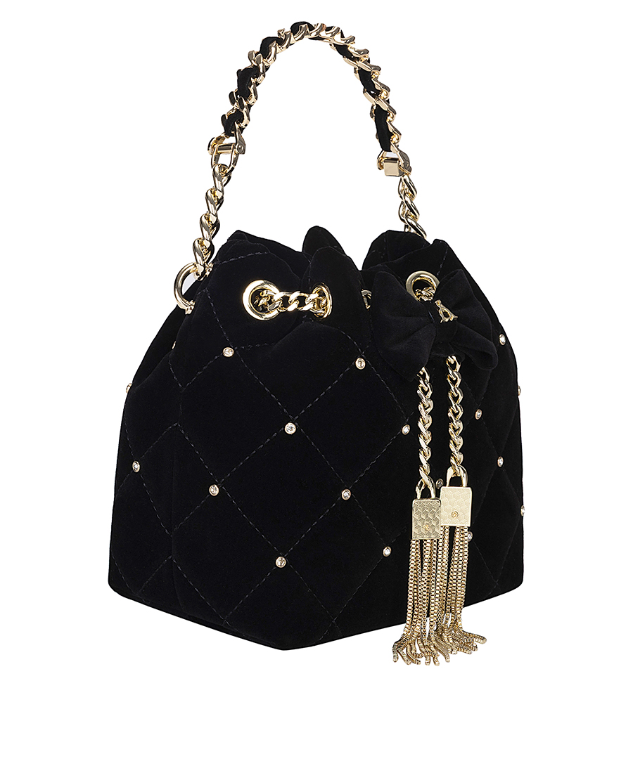 L’Atelier Du Sac Γυναικεία Τσάντα Bucket Με Καπιτονέ Σχέδιο Και Κοσμηματικές Αλυσίδες φωτογραφία