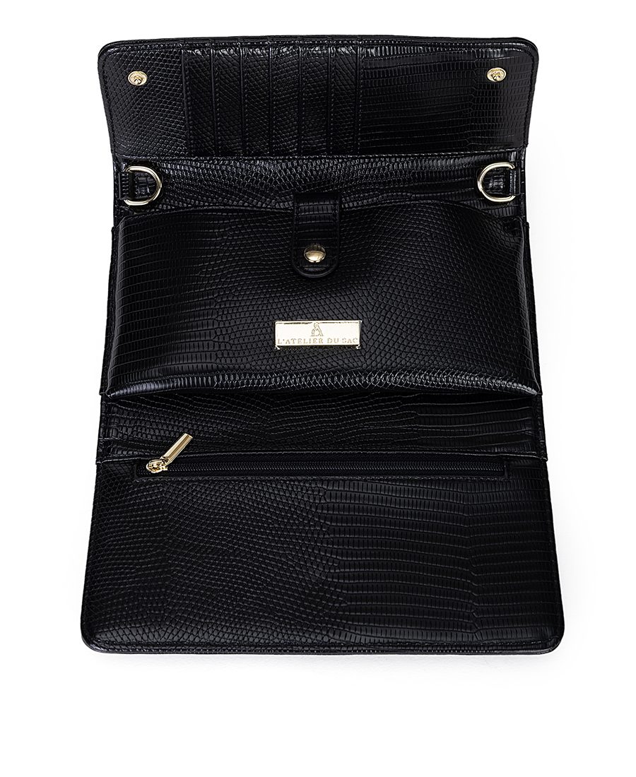 L’Atelier Du Sac Γυναικείο Clutch Με Ανάγλυφη Croco Υφή φωτογραφία