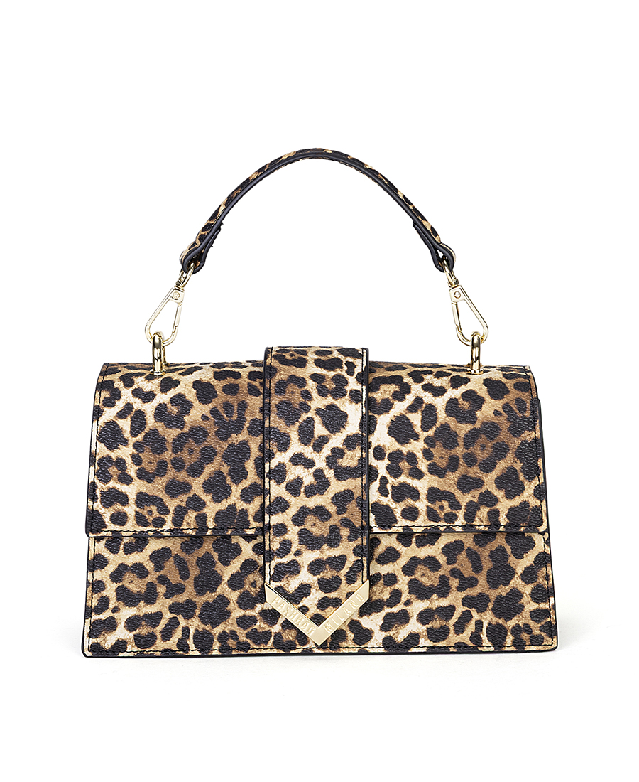 Pashbag Milano Γυναικεία Τσάντα Χειρός Με Animal Print Και Κεντρικό Strap Detail
