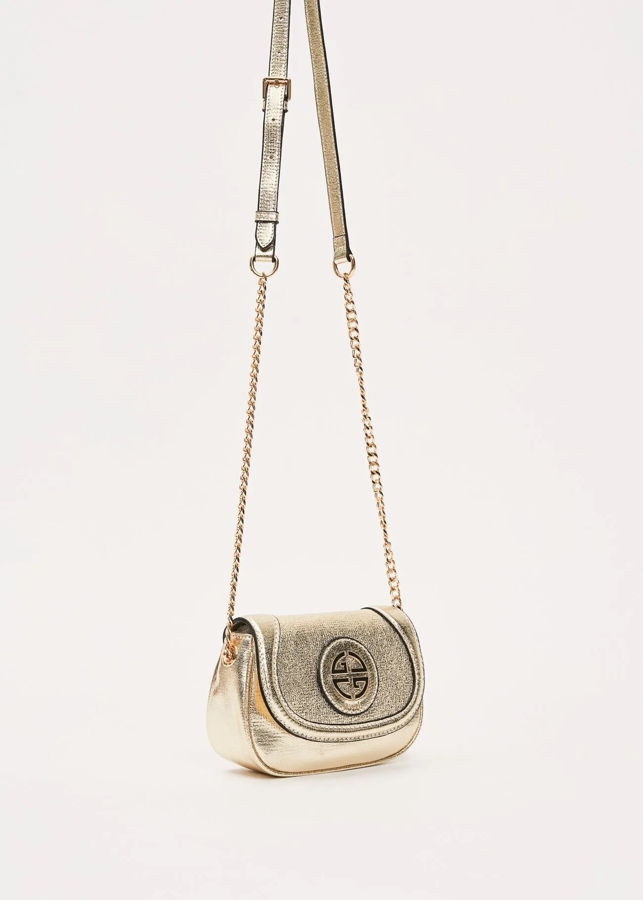 Gaudi Γυναικεία Crossbody Τσάντα Με Μεταλλικό Logo Και Λουράκι Με Αλυσίδα