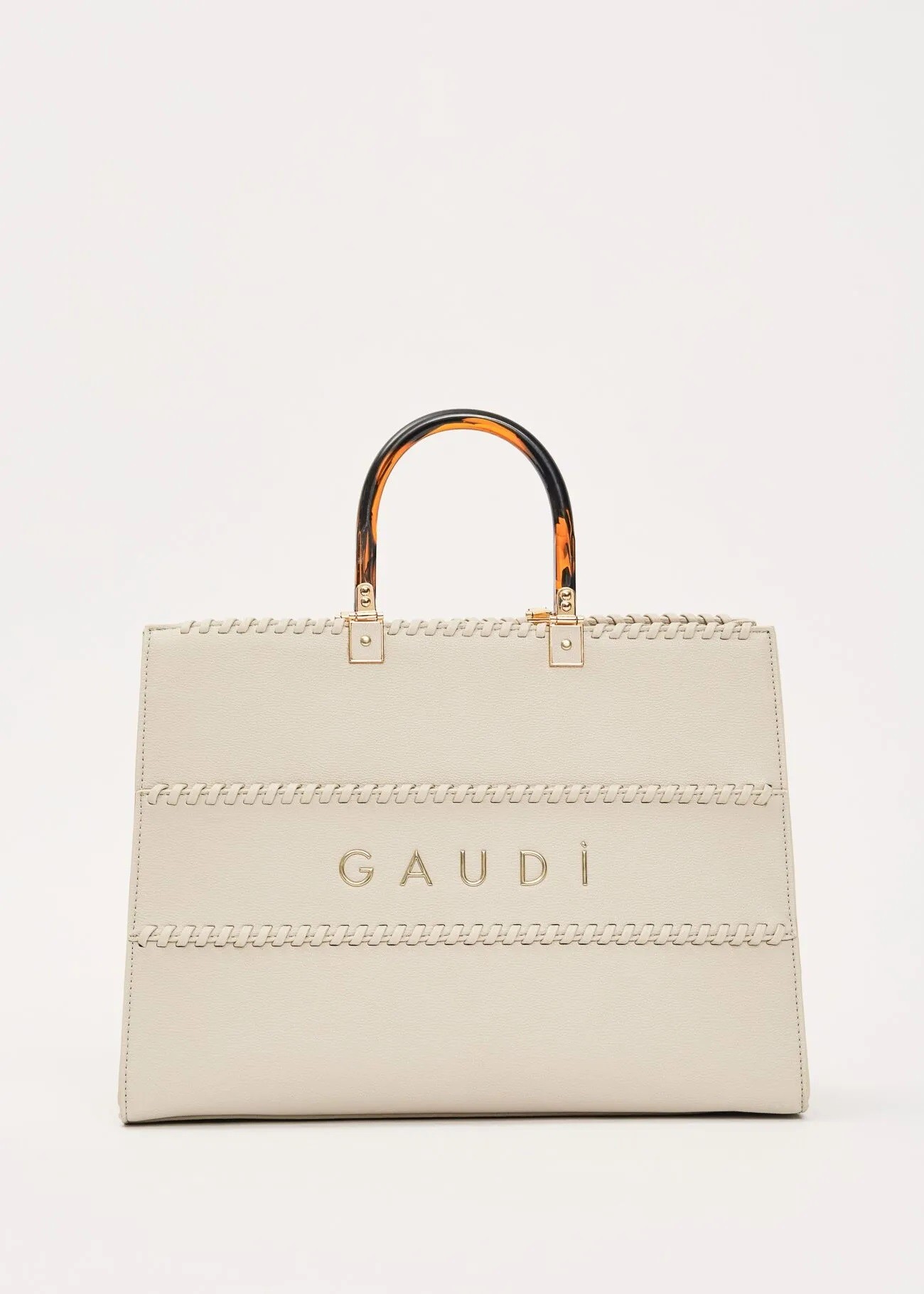 Gaudi Γυναικεία Shopping Τσάντα Με Logo Και Διπλά Χερούλια Από Ρητίνη