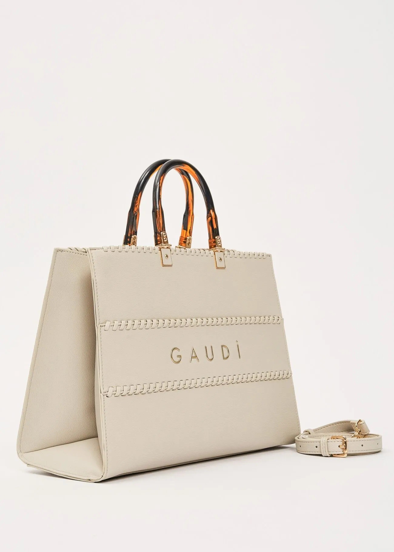 Gaudi Γυναικεία Shopping Τσάντα Με Logo Και Διπλά Χερούλια Από Ρητίνη