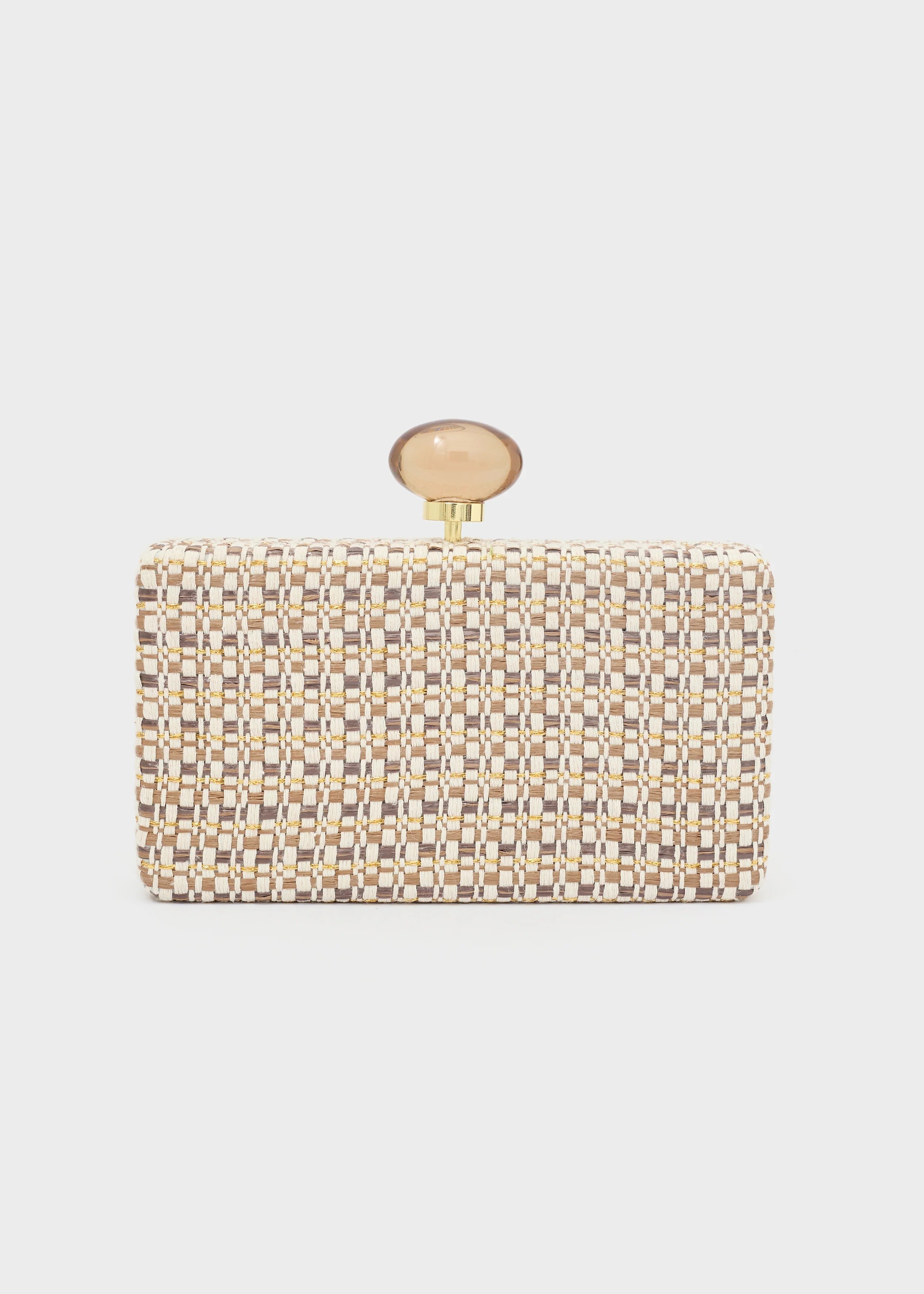 Nali Γυναικεία Clutch Τσάντα Με Πλεκτή Υφή Και Μεταλλική Αλυσίδα