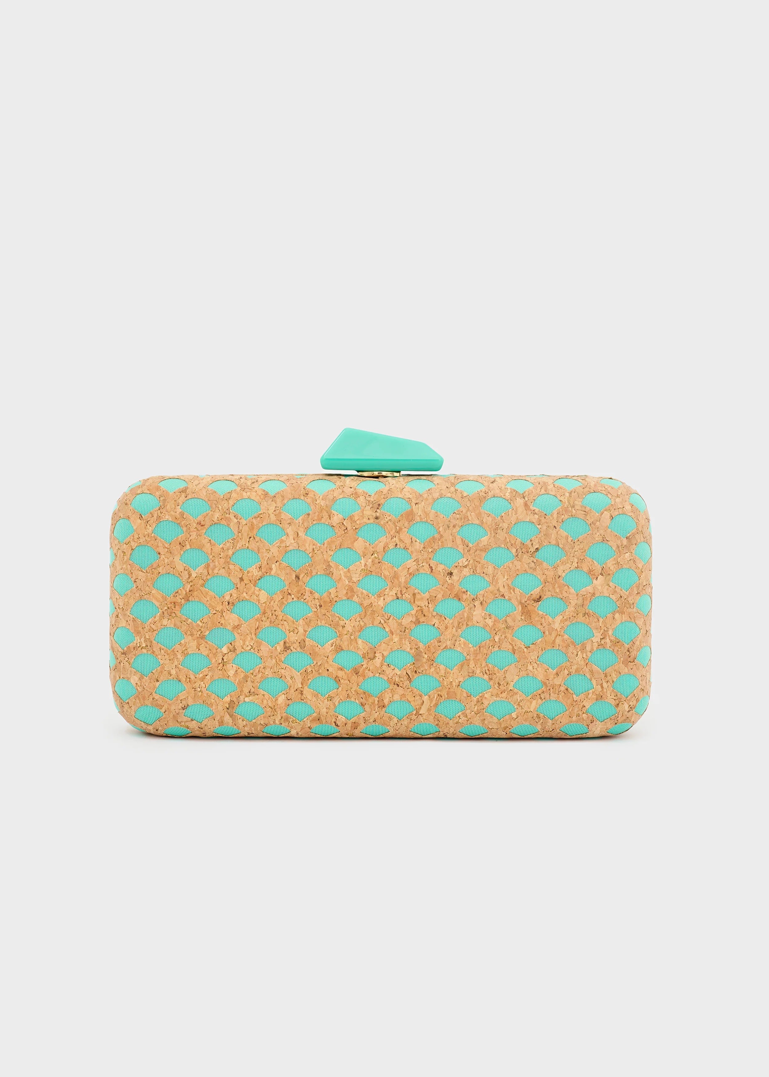Nali Γυναικεία Clutch Τσάντα Με Λεπτομέρειες Από Φελλό Και Μεταλλική Αλυσίδα