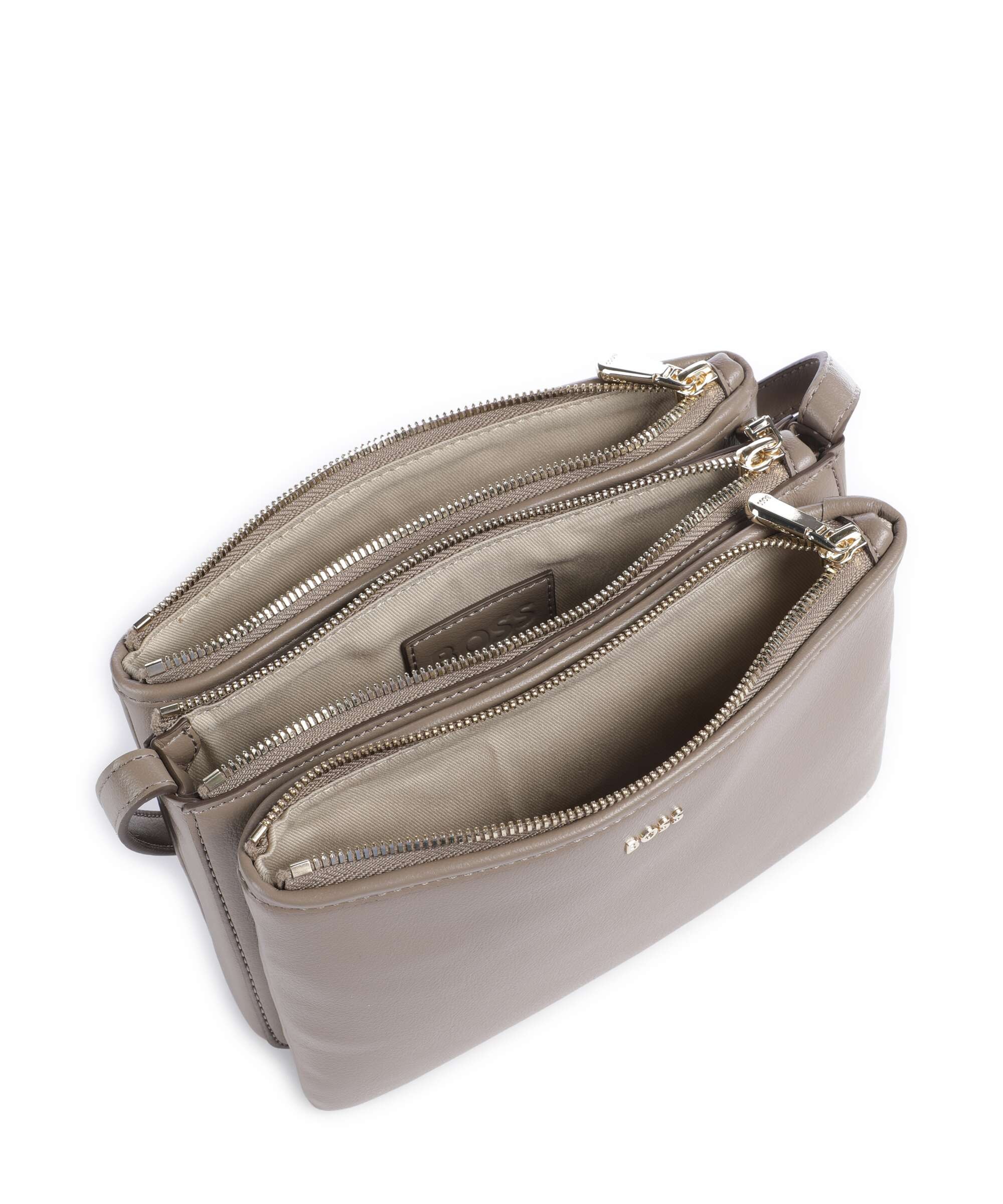 Boss Boss Γυναικεία Μονόχρωμη Crossbody Τσάντα Από Οικολογικό Δέρμα Με Τρεις Θήκες Για Καθημερινές Εμφανίσεις - 4