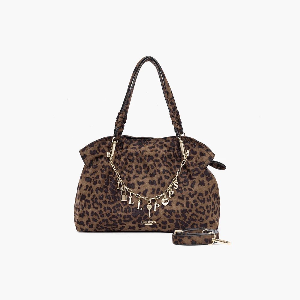 Lollipops Γυναικεία Animal Print Τσάντα Shopper Με Charms Και Λουράκι Ώμου Για Statement Εμφανίσεις