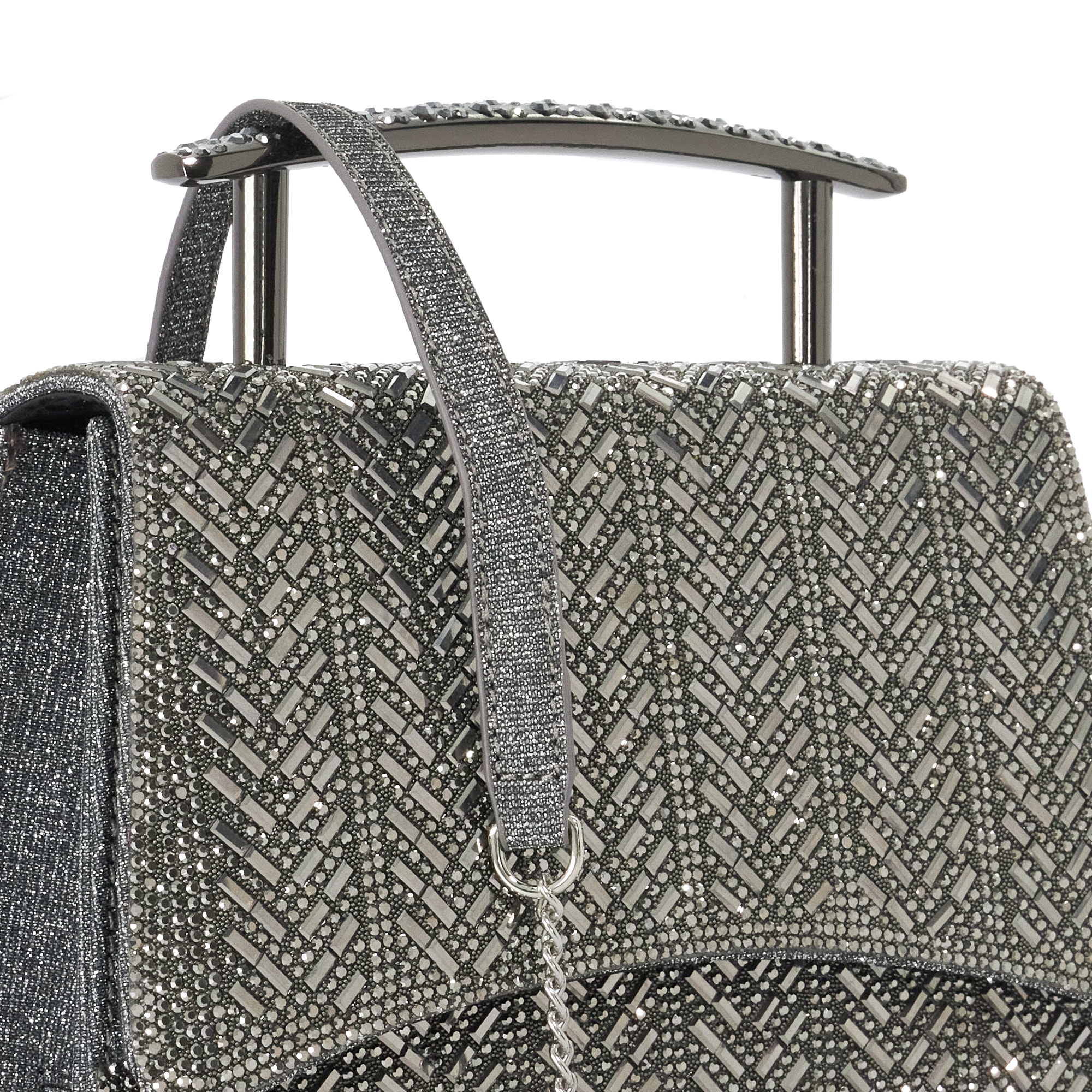 Dune Dune London Γυναικεία Μεταλλιζέ Τσάντα Χειρός Bedazzle Με Κρύσταλλα Και Γεωμετρικό Μοτίβο Για Evening & Formal Εμφανίσεις - 5