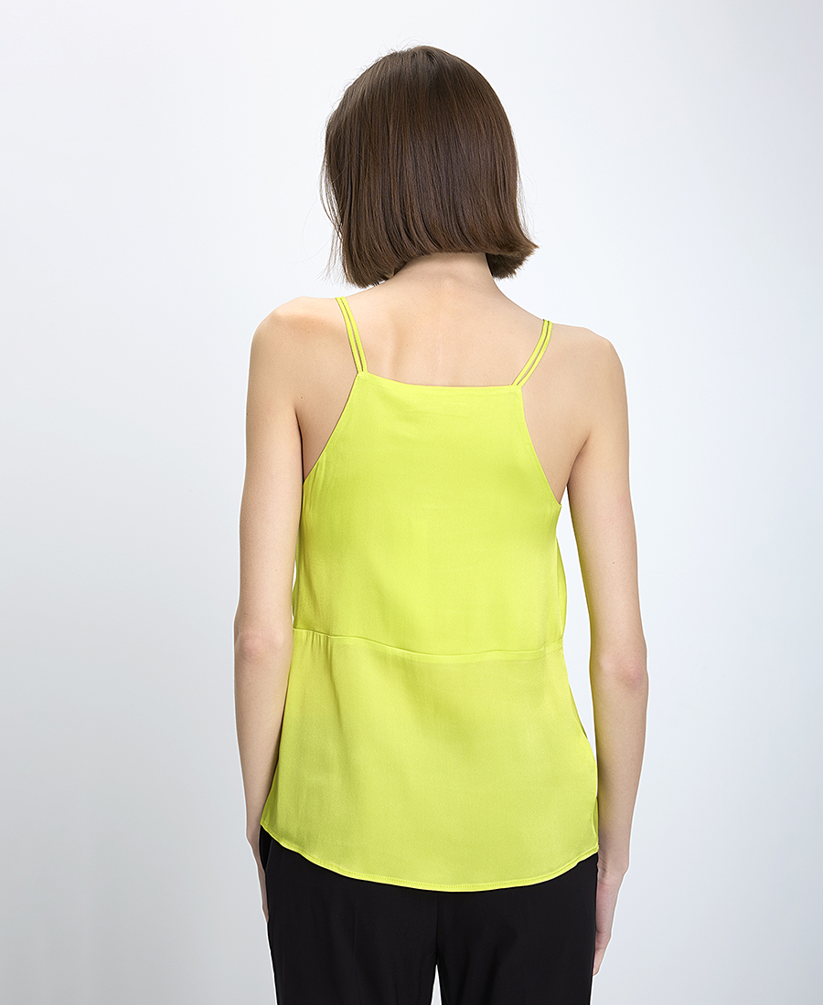 Caractere Γυναικείο Τοπ Αμάνικο Acetate-Silk Με Λεπτές Τιράντες Λάιμ φωτογραφία
