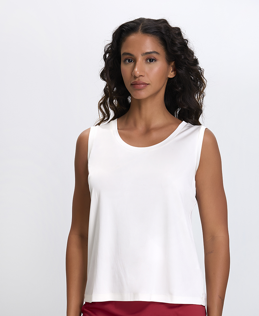 Γυναικείο Τοπ με Στρογγυλή Λαιμόκοψη και Άνετη Γραμμή