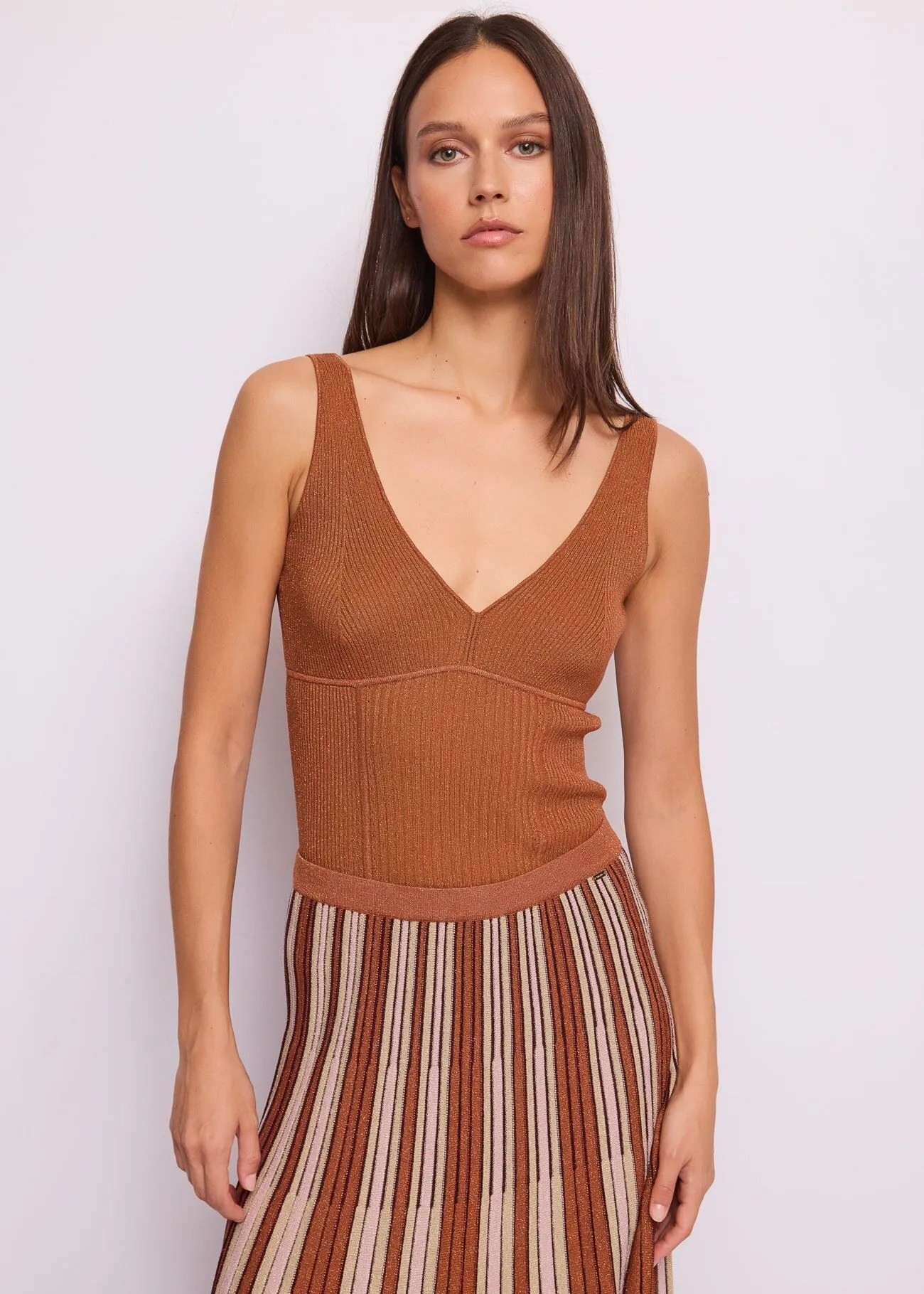 Gaudi Γυναικείο Top Με V Λαιμόκοψη Και Lurex