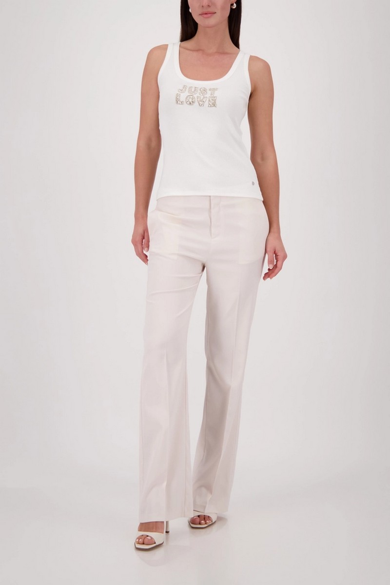 Monari Monari Γυναικείο Top Βαμβακερό Με Rhinestones Regular Fit - 2