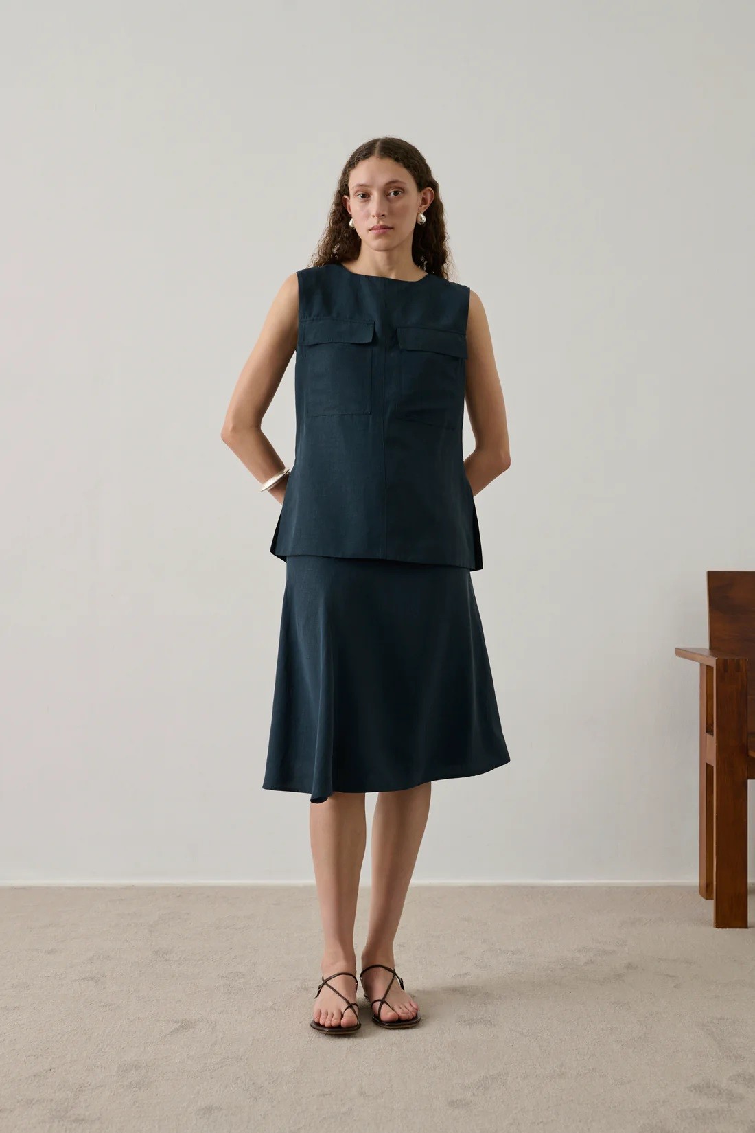 Soeur Γυναικείο Top Αμάνικο Βαμβακερό Με Αποσπώμενη Ζώνη φωτογραφία