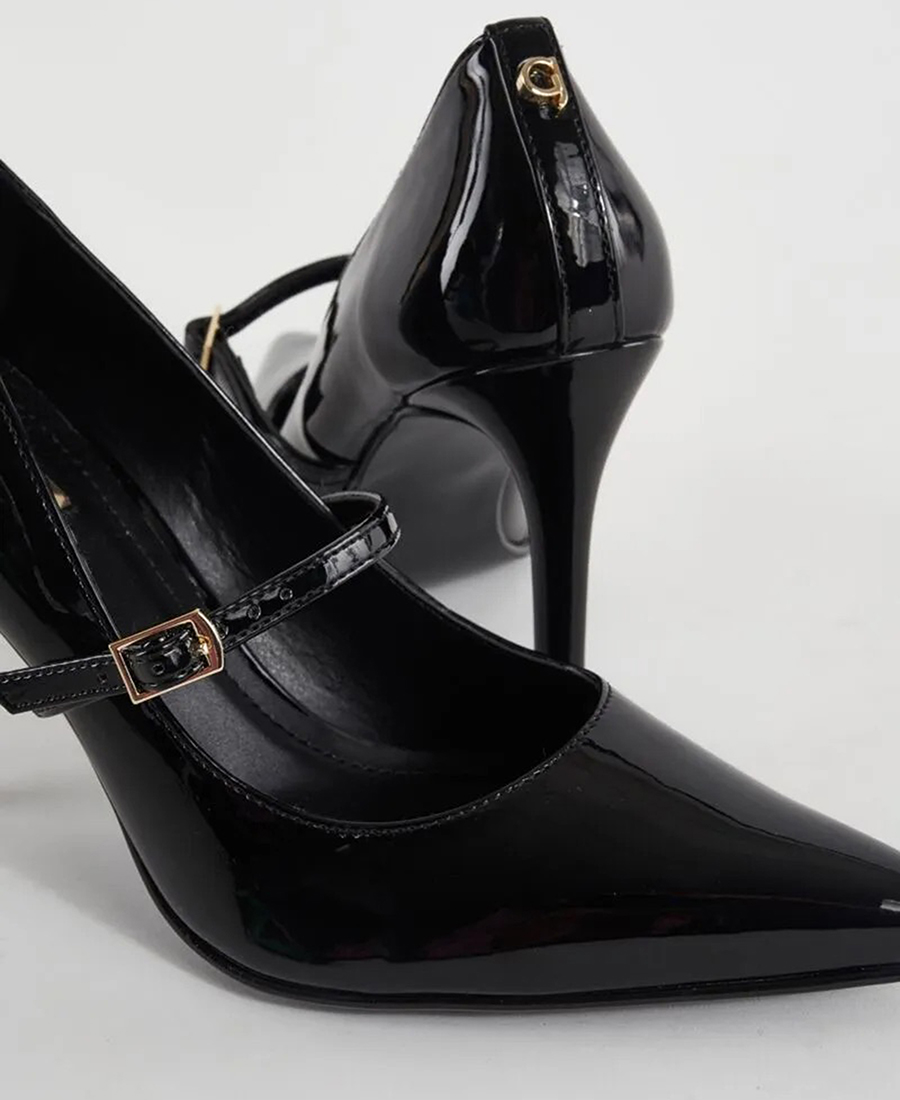 Gaudi Γυναικεία Παπούτσια Court Λουστρίνι με Λουράκι Μαύρα φωτογραφία