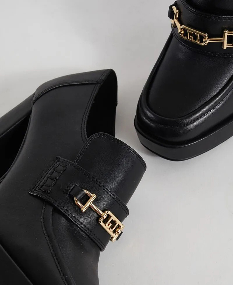 Gaudi Γυναικεία Loafers με Πλατφόρμα και Ψηλό Τακούνι Μαύρα φωτογραφία