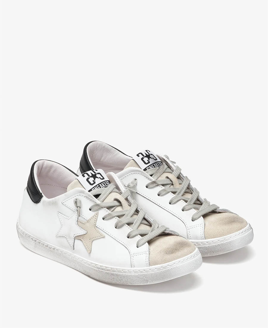 2 Star Γυναικεία Δερμάτινα Sneakers Low σε Λευκό φωτογραφία