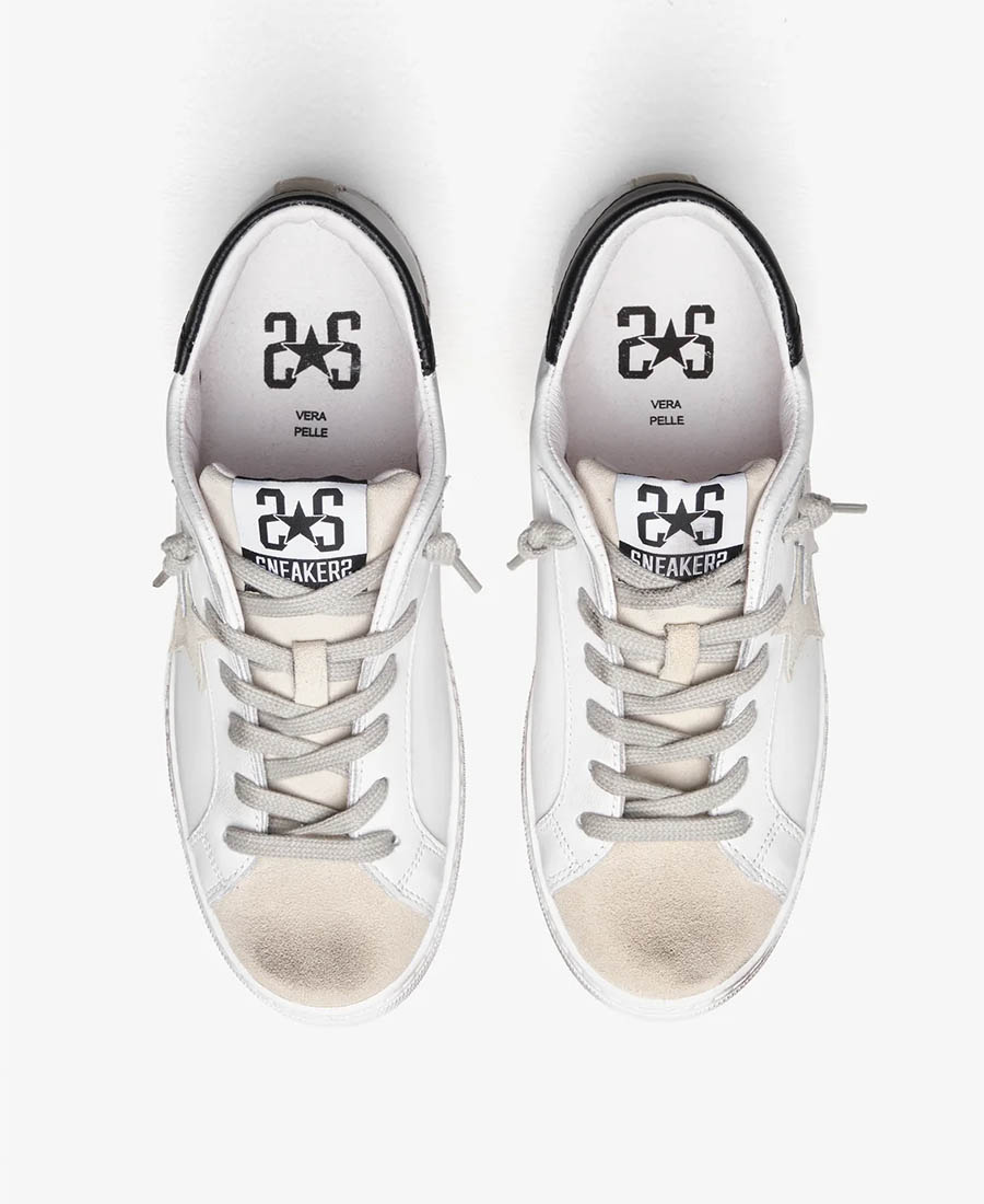 2 Star Γυναικεία Δερμάτινα Sneakers Low σε Λευκό φωτογραφία