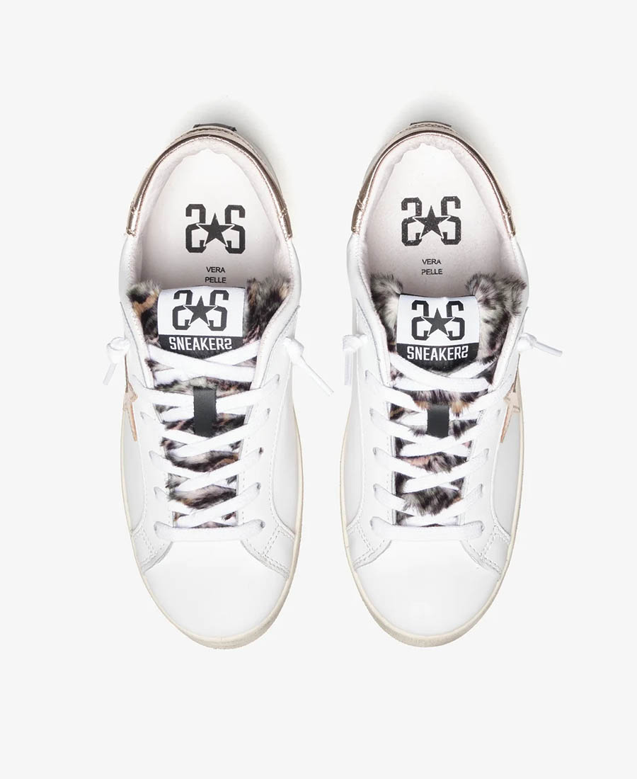 2 Star Γυναικεία Δερμάτινα Sneakers Low σε Λευκό φωτογραφία