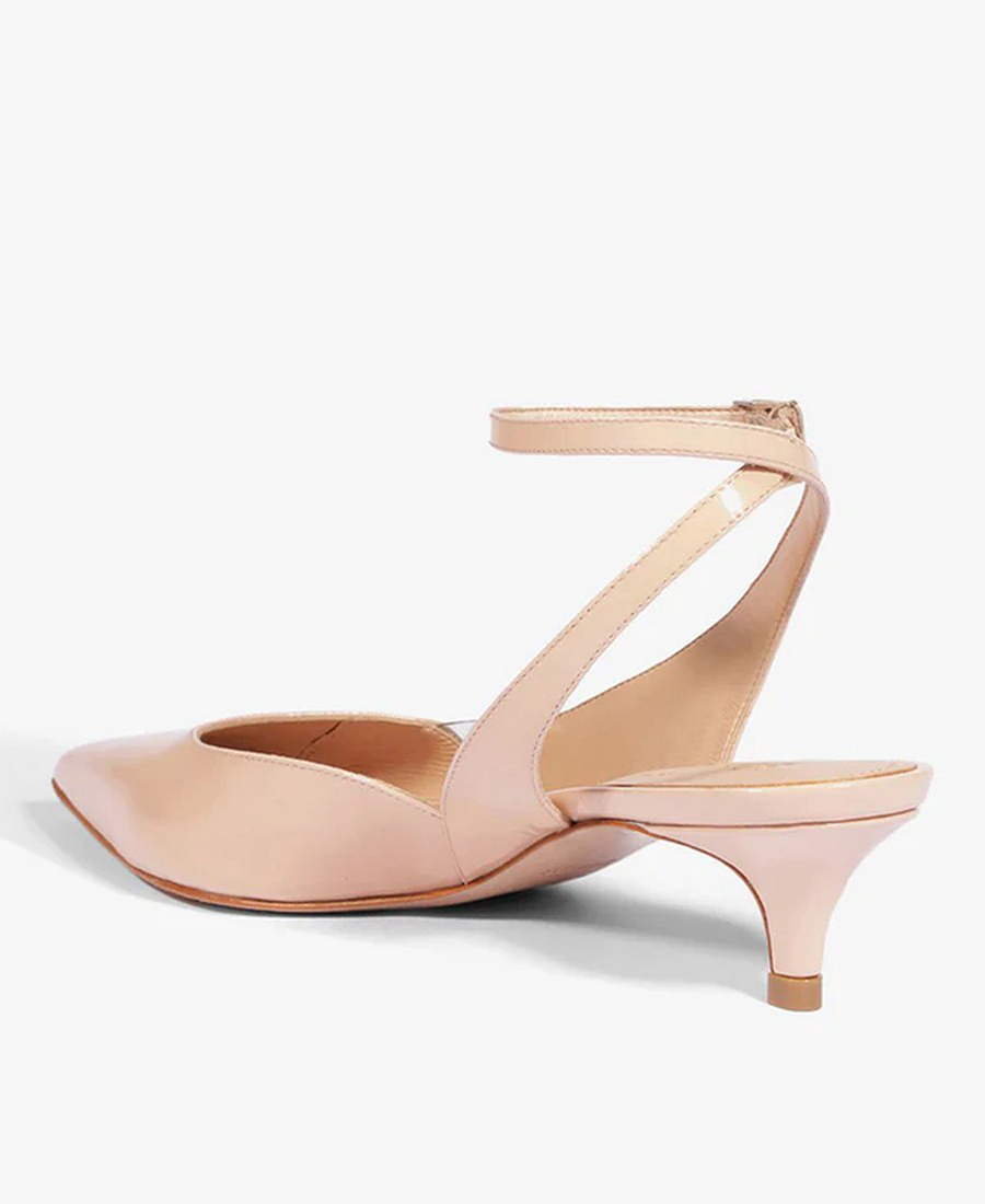 Schutz Γυναικεία Γόβα Slingback με Λουστρίνι και Kitten Heel σε Ροζ φωτογραφία