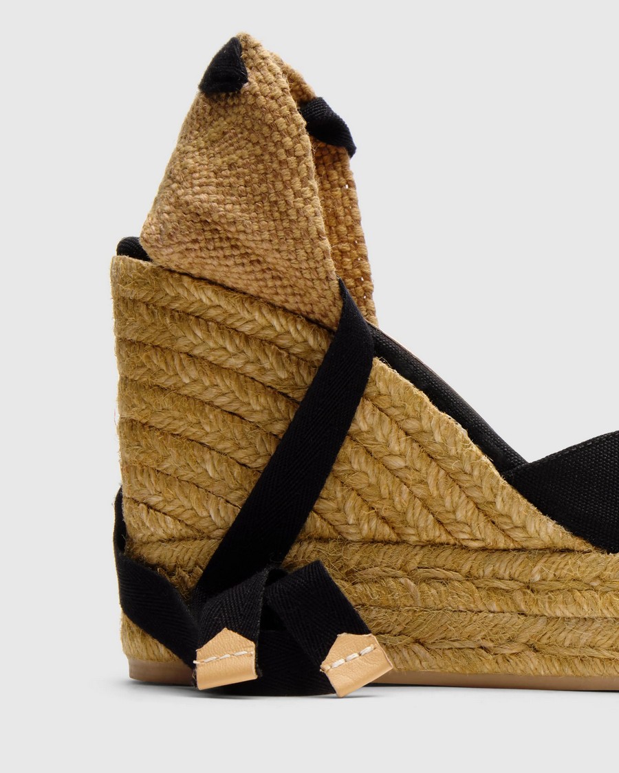 Castaner Γυναικεία Εσπαντρίγια Chiara Με Δέσιμο Στον Αστράγαλο Από Οργανικό Βαμβάκι Μαύρη φωτογραφία