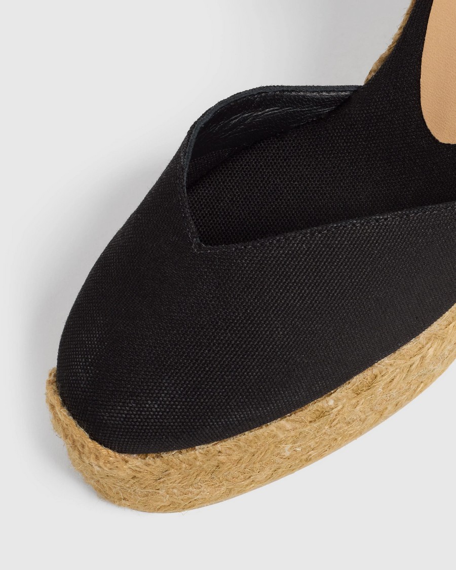 Castaner Γυναικεία Εσπαντρίγια Chiara Με Δέσιμο Στον Αστράγαλο Από Οργανικό Βαμβάκι Μαύρη φωτογραφία