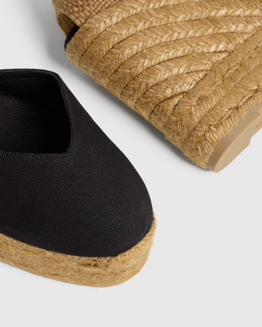 Castaner Γυναικεία Εσπαντρίγια Chiara Με Δέσιμο Στον Αστράγαλο Από Οργανικό Βαμβάκι Μαύρη φωτογραφία