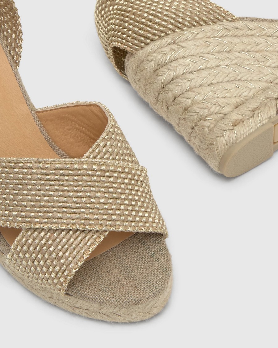 Castaner Γυναικεία Πλατφόρμα Regular 50% Jute Gold φωτογραφία