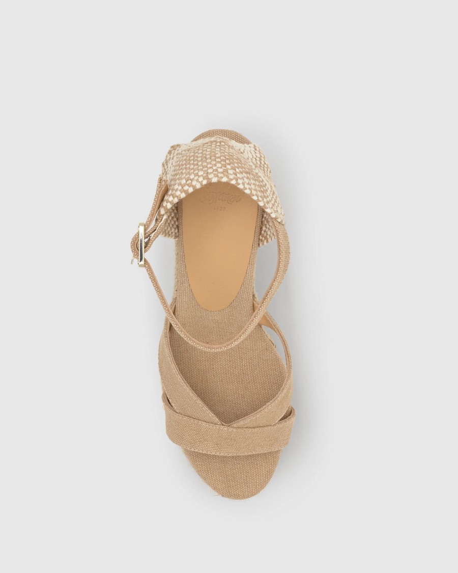 Castaner Γυναικεία Πλατφόρμα Regular Organic Cotton Sand φωτογραφία