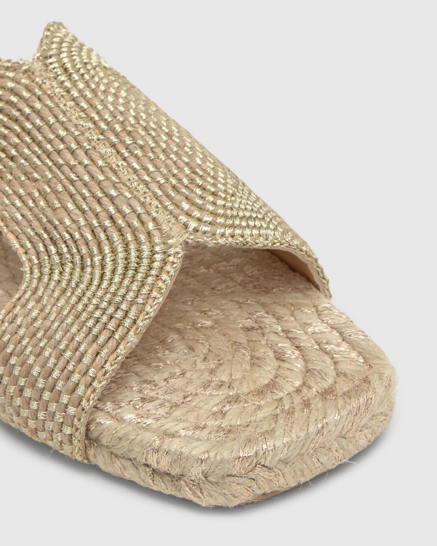 Castaner Γυναικείο Σανδάλι Regular Jute-Rayon Χρυσό φωτογραφία