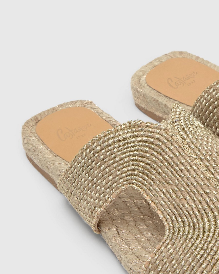 Castaner Γυναικείο Σανδάλι Regular Jute-Rayon Χρυσό φωτογραφία