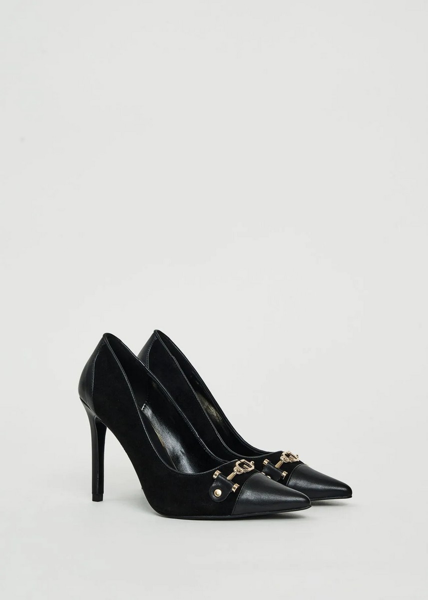 Gaudi Γυναικείες Γόβες Από Σουέτ Με Δερμάτινες Λεπτομέρειες Και Μεταλλικό Λογότυπο φωτογραφία