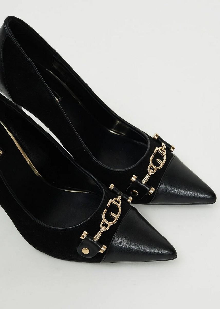 Gaudi Γυναικείες Γόβες Από Σουέτ Με Δερμάτινες Λεπτομέρειες Και Μεταλλικό Λογότυπο φωτογραφία