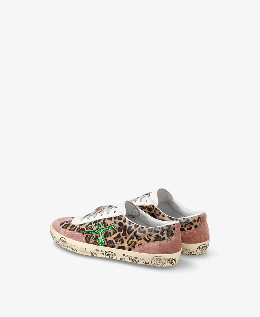 Premiata Γυναικεία Sneakers Με Λεοπάρ Σχέδιο Και Glitter Λεπτομέρειες φωτογραφία